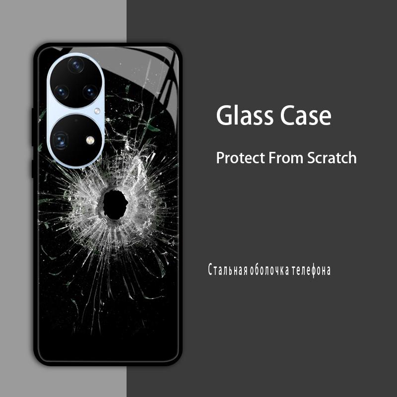 For Huawei P50 Pro Case P50E P 50 Luxury Tempered Glass Phone Case For Huawei P50 E Back Cover Fashion Protective Coque P50Pro
