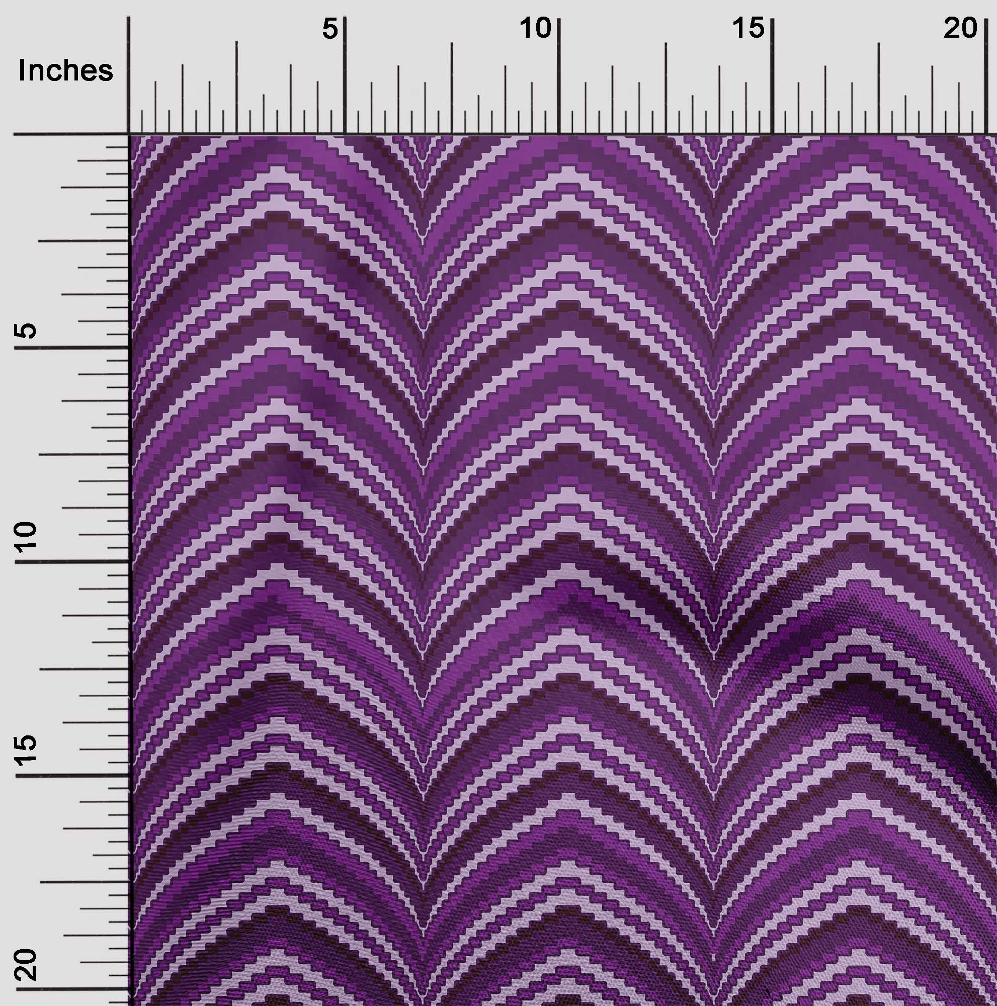 

OneOone Cotton Flex Fabric Waves Flame Stitch Print Тканина у дворі 40 дюймів 42 Inch - Viscose Chiffon фіолетовий