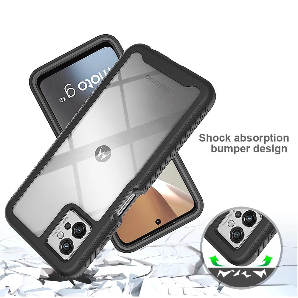 Custodia Antiurto Blindata con Protezione Schermo in PET per Motorola Moto G32 G42 G52 G82 5G E13 G13 G23 G53 G14 G54 G84 Cover Posteriore