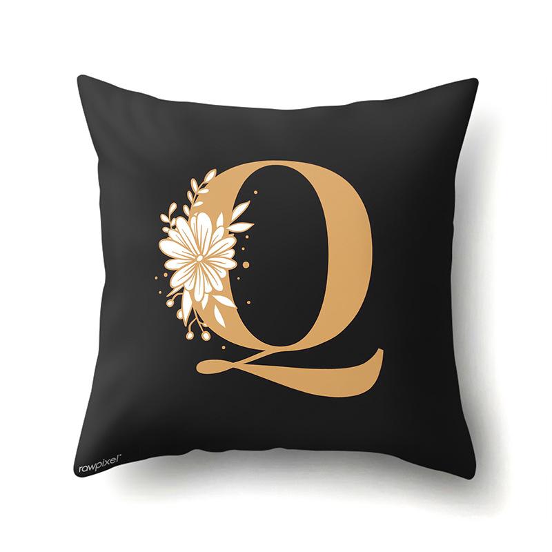 Polyester Kissenbezug Autodekoration Zuhause 26 Englische Buchstaben Gedruckt Taillenkissen Sofakissenbezug