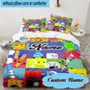 Custom Name 3PCS Colorful Dream Island Bedding Set, Including 1pc Duvet Cover And 2pcs Pillowcases, Suitable for Dorms and Bedrooms Gift