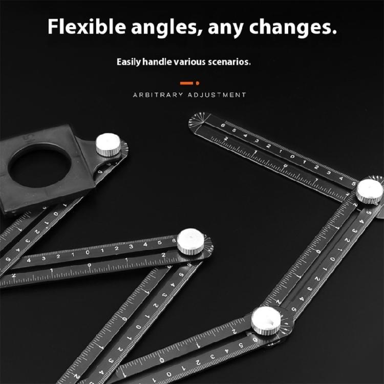 Aluminum Perforated Template Tool Drill Guide Ceramic Tile Opening Locator 6 Fold Angles Measuring Ruler