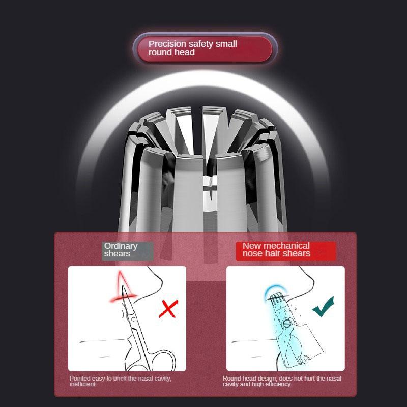 Waschbarer Tragbarer Ohrhaartrimmer Reinigung ohne Rosten Schmerzlose Nasenhaarentfernung Herren Tragbarer Elektrorasierer Geräuscharm