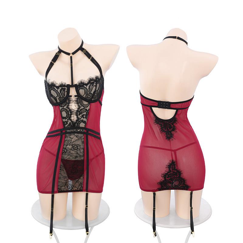 Sex Underwear Sexy Uniform Neck Tight Mesh Perspective Pure Desire Temptation No Passion Women's Suit