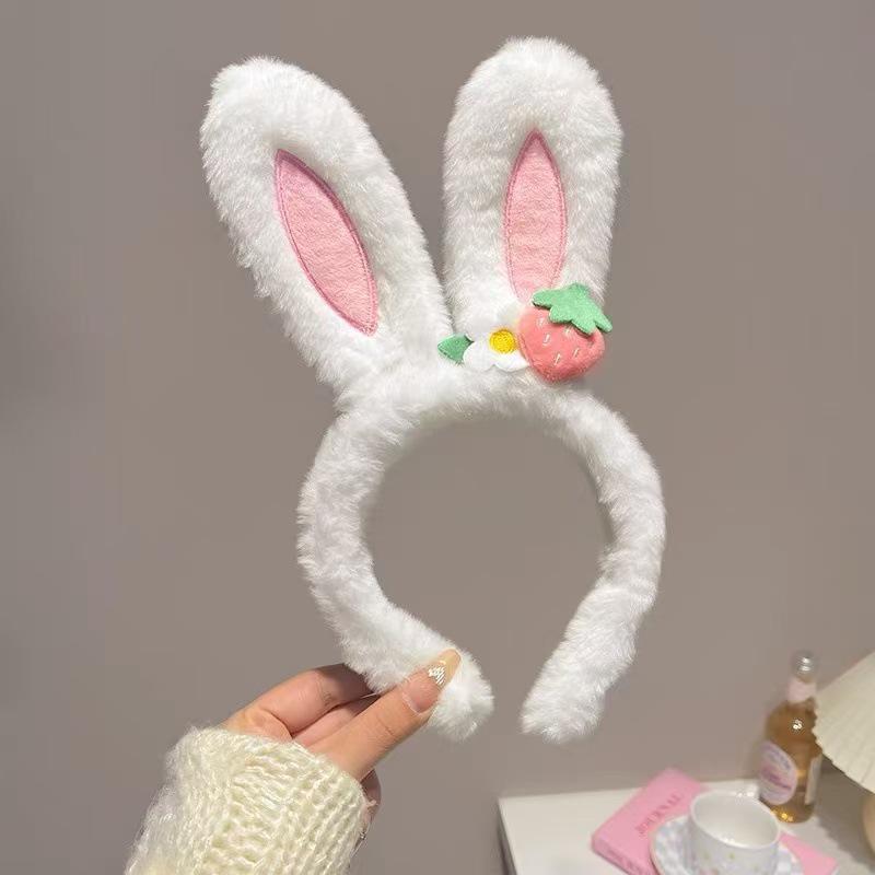 

Adorable Lace Trim Bunny Ears Plush Headband for Kids