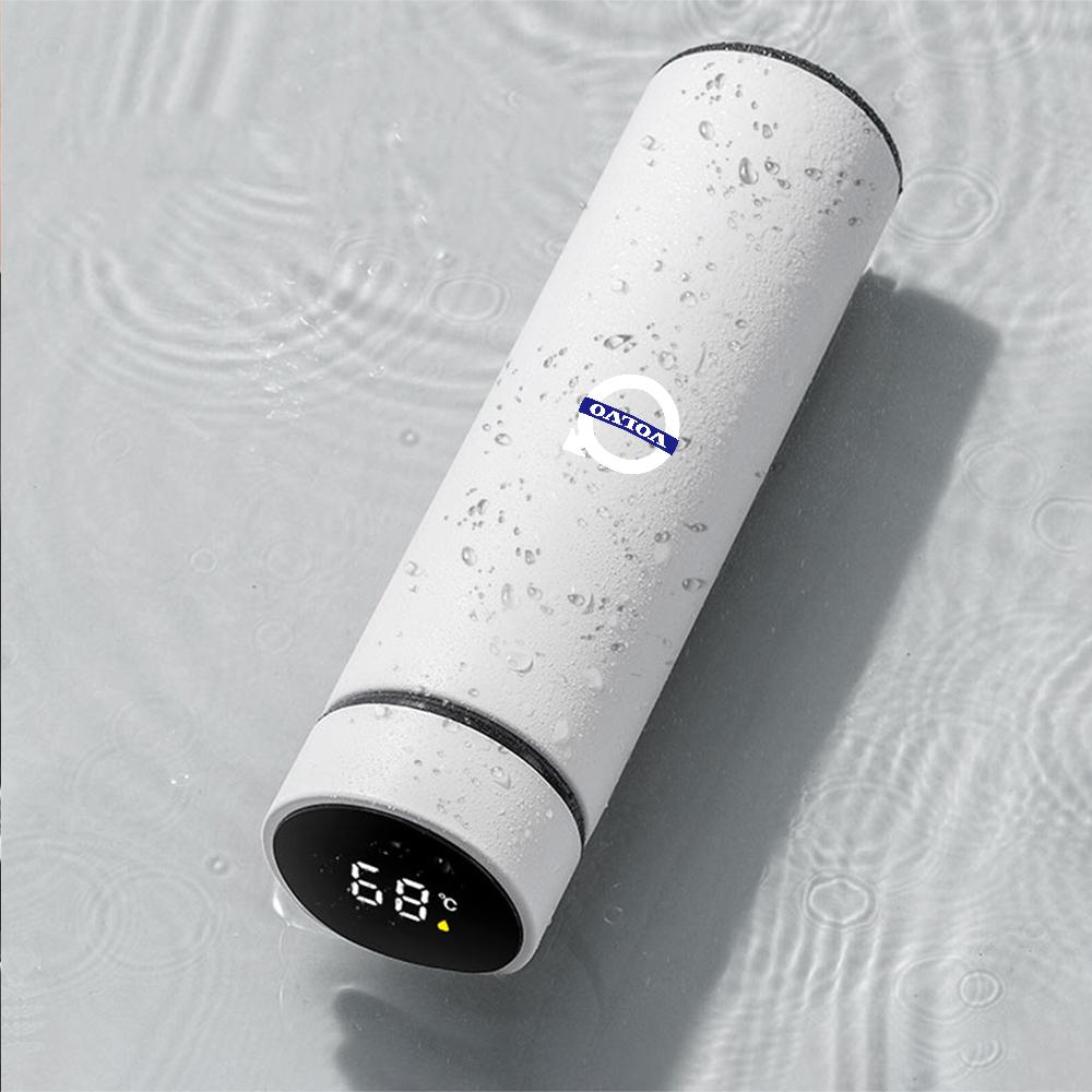 500ml Intelligent Stainless Steel Insulation Cap Auto LED Temperature Thermos Cup For Volvo Rdesign T6 AWD C30 C70 S40 XC60 XC90