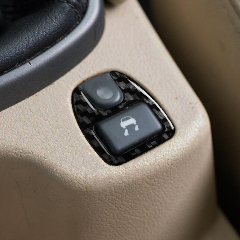 Real Carbon Fiber Car Accessories Parking Gear Button Decorative Trim Cover Soft Sticker For Jaguar X-TYPE X400 2001-2009