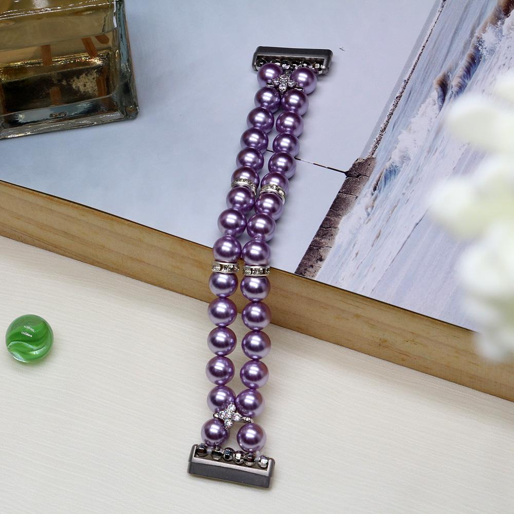 

Watchband for Fitbit Versa 3/4 Bands, Sense 2 Bands for Women Handmade Elastic Beaded Bracelet for Fitbit Versa 4/3/Sense 2 фіолетовий