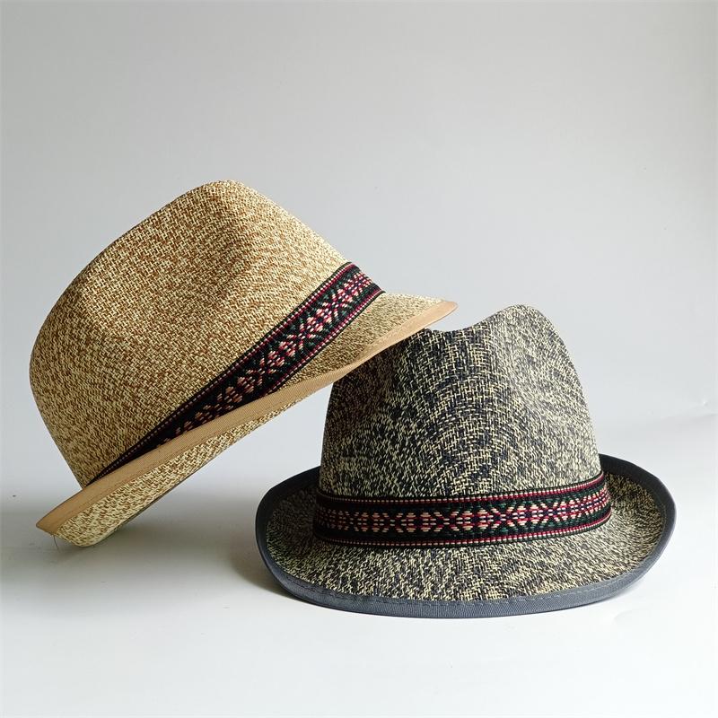 Sun Hat French Style Versatile Summer Breathable Outdoor Travel Headwear Men'S Rolled Brim Fedora & Women'S Sun Shading Jazz Hat