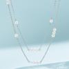 Trendy Stainless Steel Freshwater Pearl Necklace - Silver, Non-Fading, Versatile Jewelry