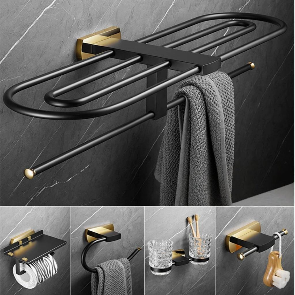 Brass Bathroom Accessories Brushed Gold Bathroom Shelf,Towel Rack,Towel Hanger Paper holder,Toilet Brush Holder Bath Hardware