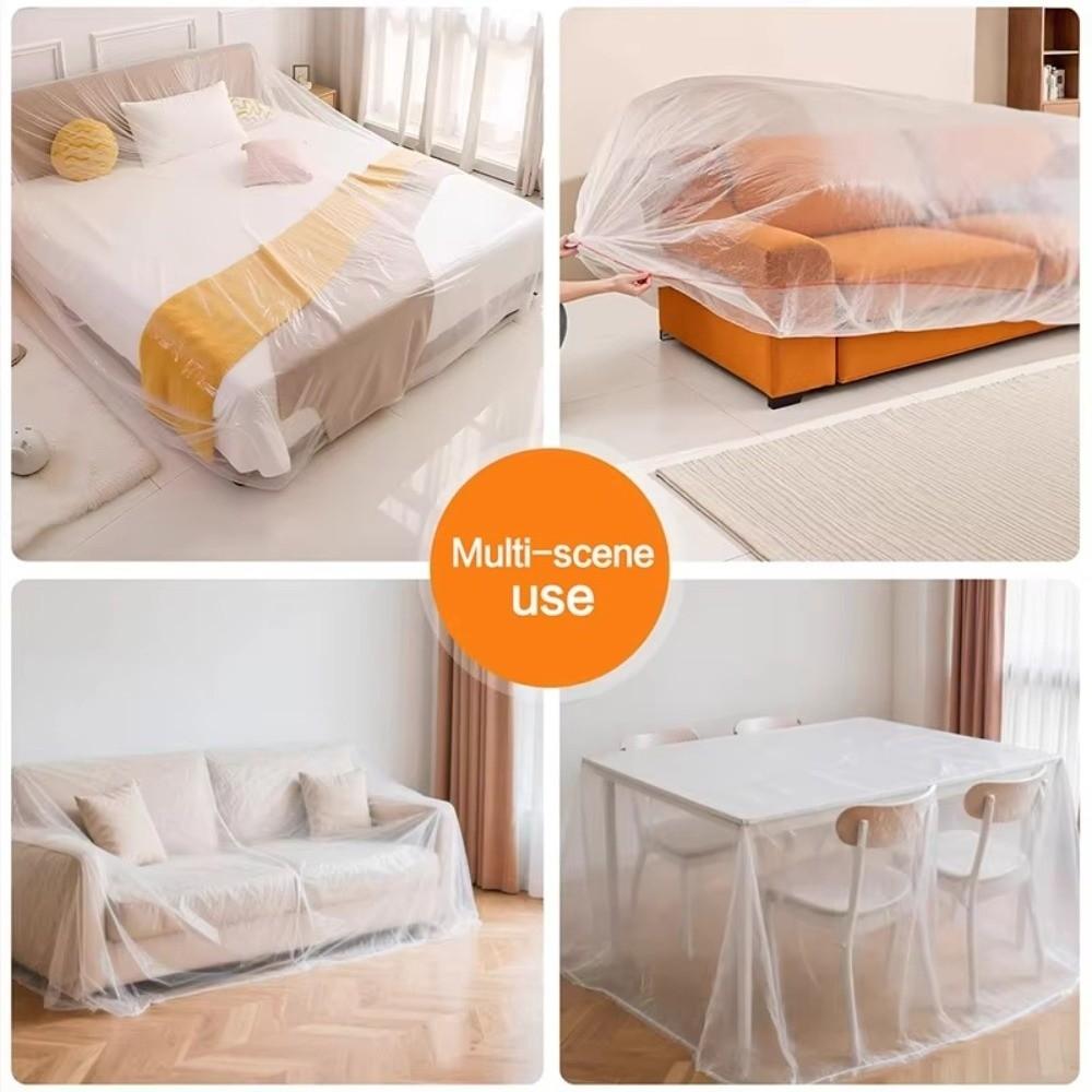Waterproof Disposable Dust Covers Elastic Plastic Dust Film  Bed Sofa Tea Table Chair