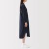 MUJI Washed Broad Stand Collar Long Sleeve Dark Size BC2LUA5S Women's Dress, Navy, XL,