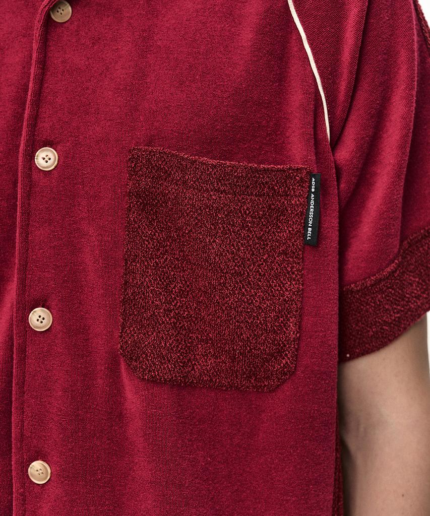 ADSB ANDERSSON BELL Lagos Terry Open Collar Shirt Atb1552M(Wine)
