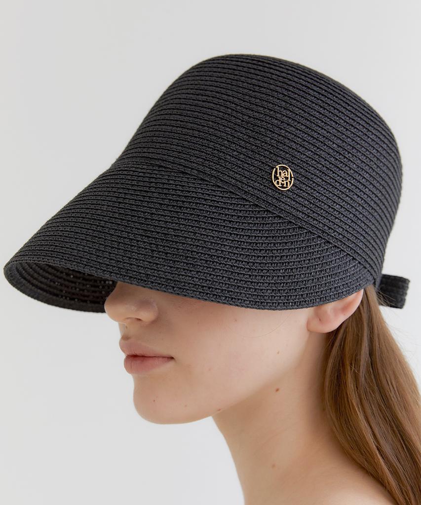 Hallen Basic Logo Pendant Raffia Cap (C011_Black)