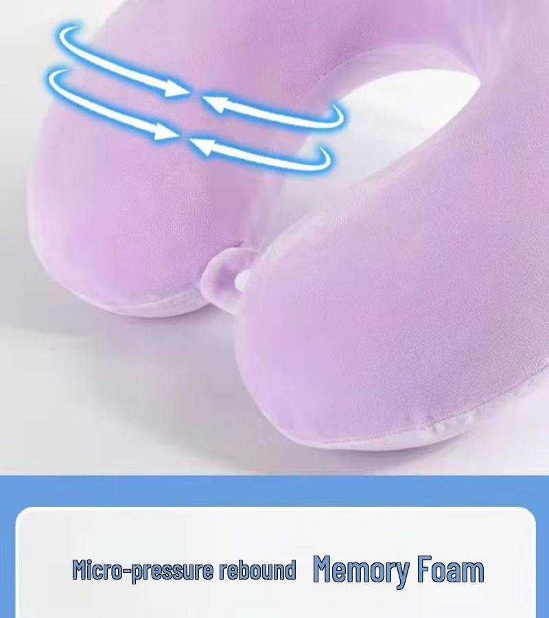 Solid Color U-Shaped Neck Pillow for Travel, Car, Office, or Napping - Cervical Support & Customizable Gift Option