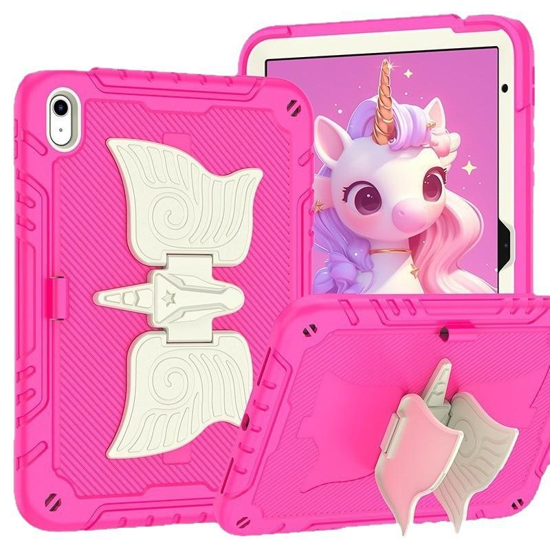 Étui pour iPad 10e génération avec design Licorne Housse en Silicone Souple Protection Complète Antichoc Tablette 10,2 Pouces