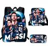 Set Zaino Scolastico per Bambini a Tema Messi con Borsa a Tracolla Astuccio per Studenti Elementari