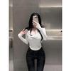 Korean Elegant Off-Shoulder Long-Sleeve Top