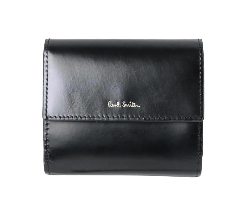 Paul Smith Leather Luxe Shine Black Men's Tri-fold Wallet,