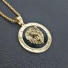 Brand New Hip Hop Punk Necklace Round Lion Head Pendant Fashionable Hip Hop Jewelry