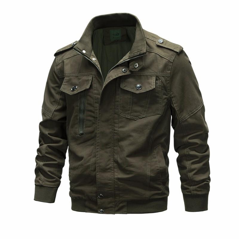 Spring New Men's Casual Pure Cotton Military Jacket Outdoor Loose Large Size Tooling Jacket Men