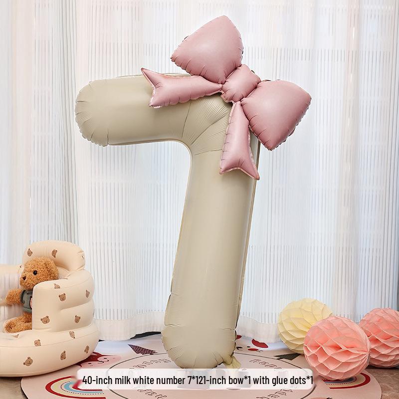 40-Zoll Cremeweiße Matte Zahlenballons - Geburtstagsfeier Dekorationen