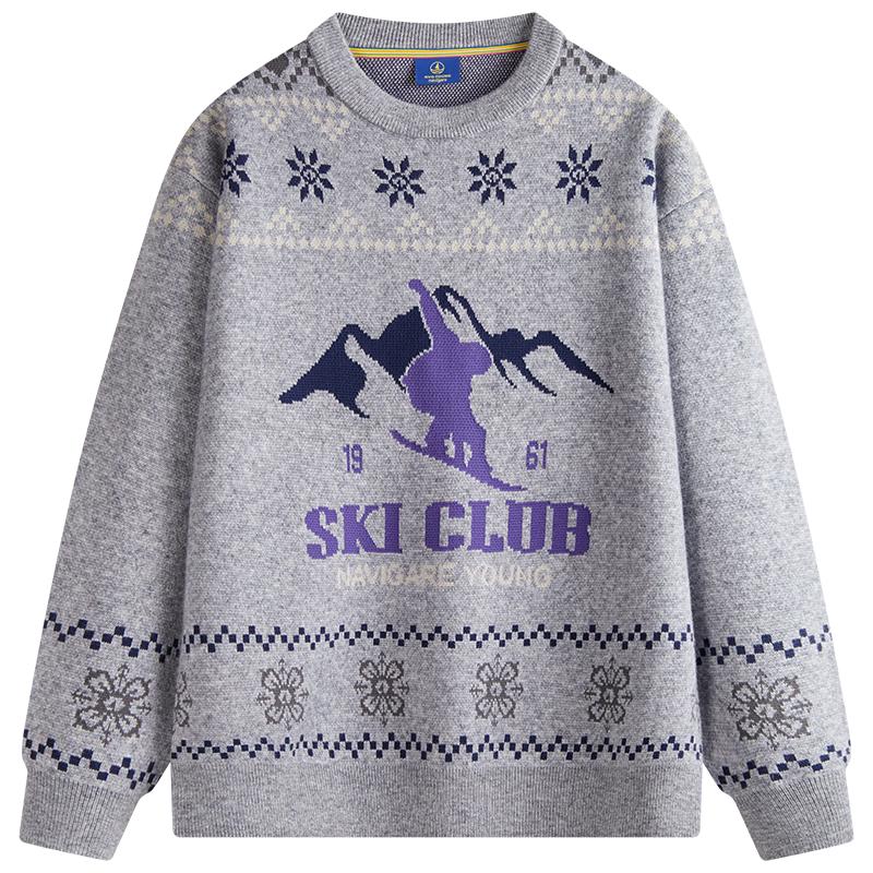 

Пуловер мужской жаккардовый из смесовой шерсти NVG·YOUNG M