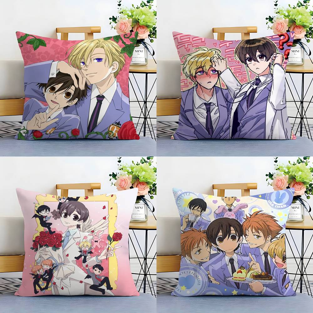 O-Ouran High School Pillow Case Plush Fabric Soft Double Sided Print Sofa Cushion Cover Throw Pillow Covers