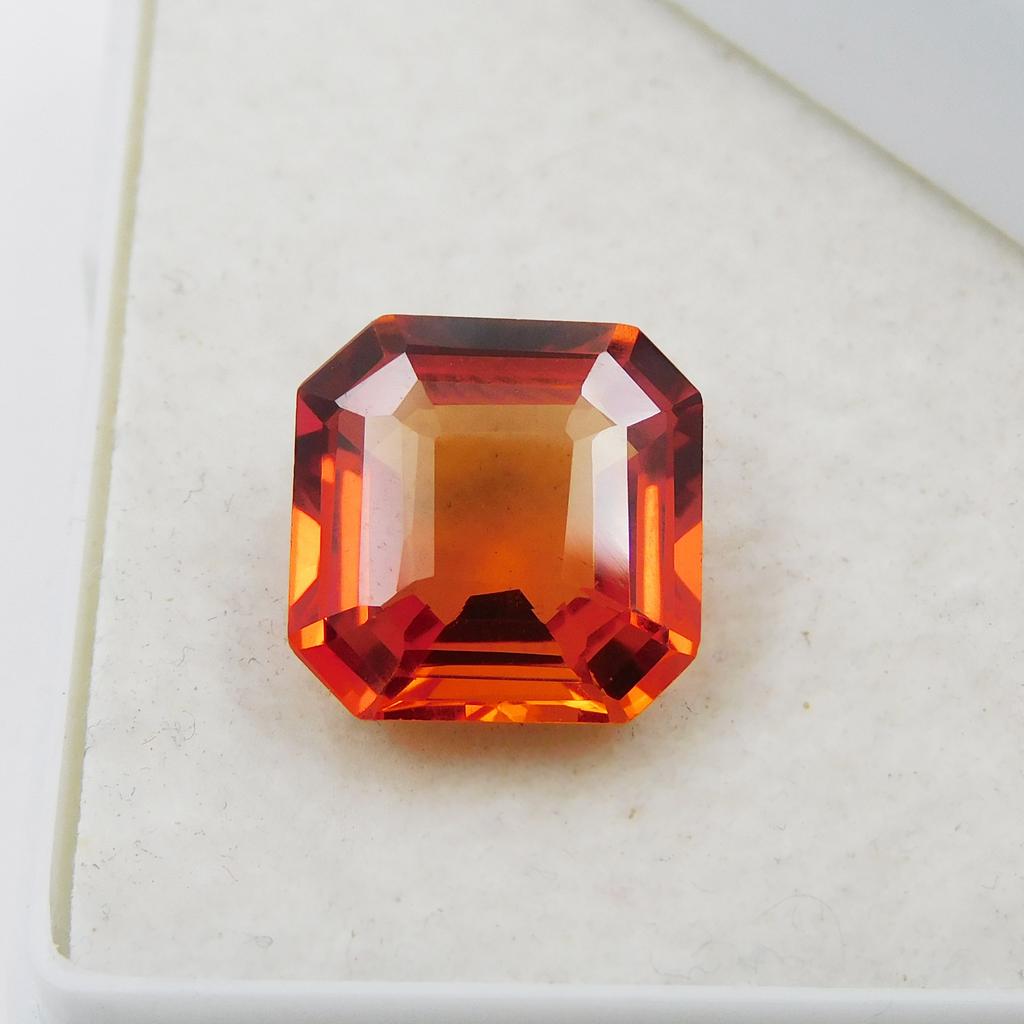 Natural Sapphire Orange Ceylon 6.15 Ct Square Cushion Cut CERTIFIED  Gemstone P-49-sa