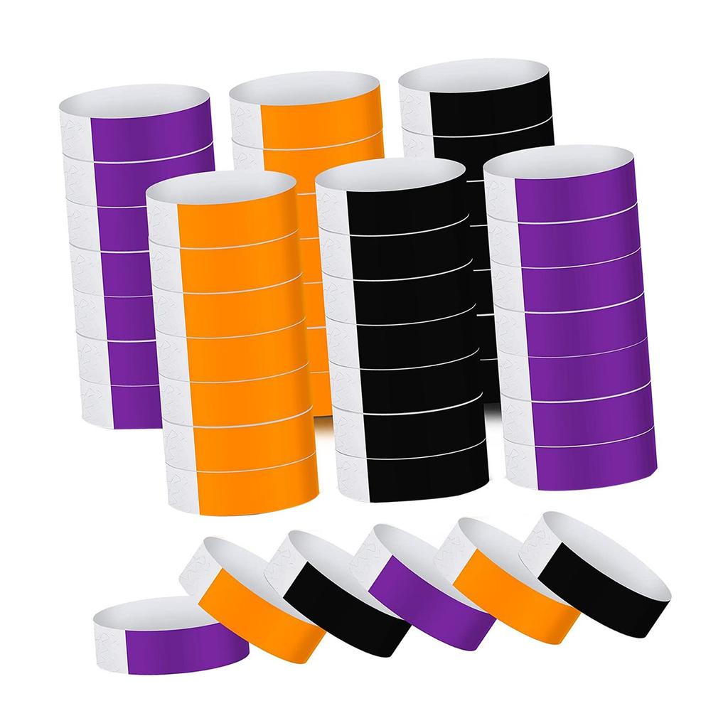 600 Synthetic Paper ID Bands Assorted Colors Admission Tickets Band Lightweight Sticky Wristband for
