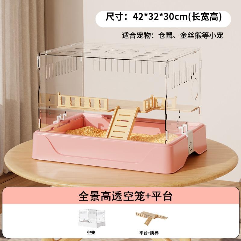 

Large Acrylic Transparent Hamster Cage Spacious Deluxe Habitat Villa Small Pet Playground with Chew Proof Design Breeding Box