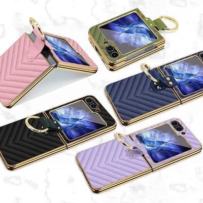 Busine Sle Galvanisierte Handyhülle für Samsung Galaxy Z Flip 7 6 5 4 3 Frauen und Mädchen mit Duftring Stoßfeste Rückabdeckung