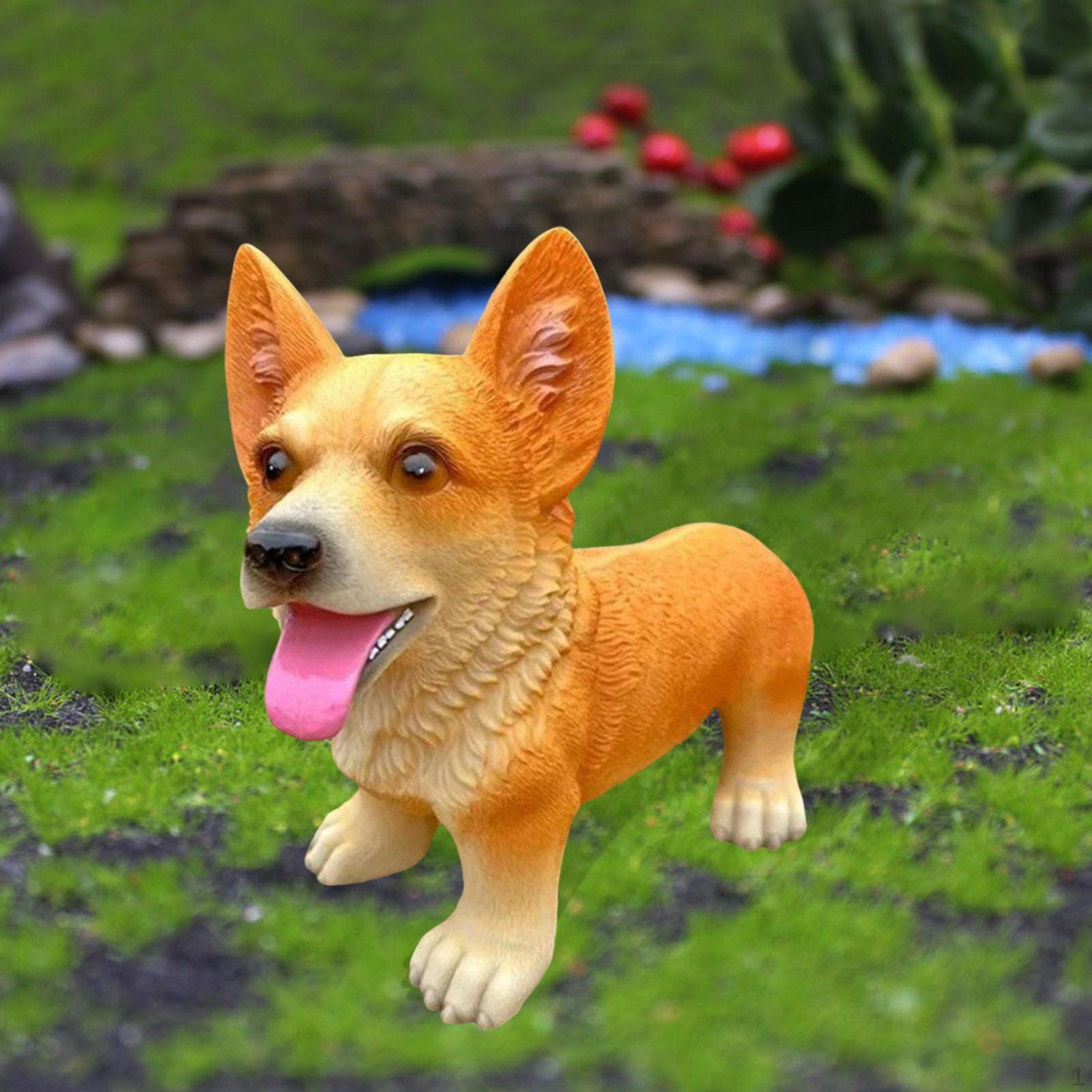 

Статуя собаки Садовый декор Реалистичная Коллекционная Милая Фигурка щенка Украшение для газона для Патио Снаружи