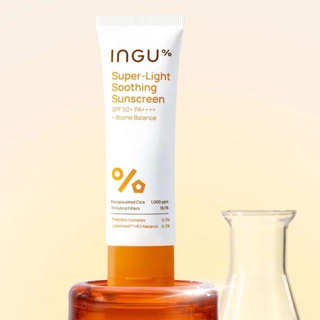 INGU - Суперлегкий успокаивающий солнцезащитный крем SPF 50+ PA++++ + Баланс микробиома 50g