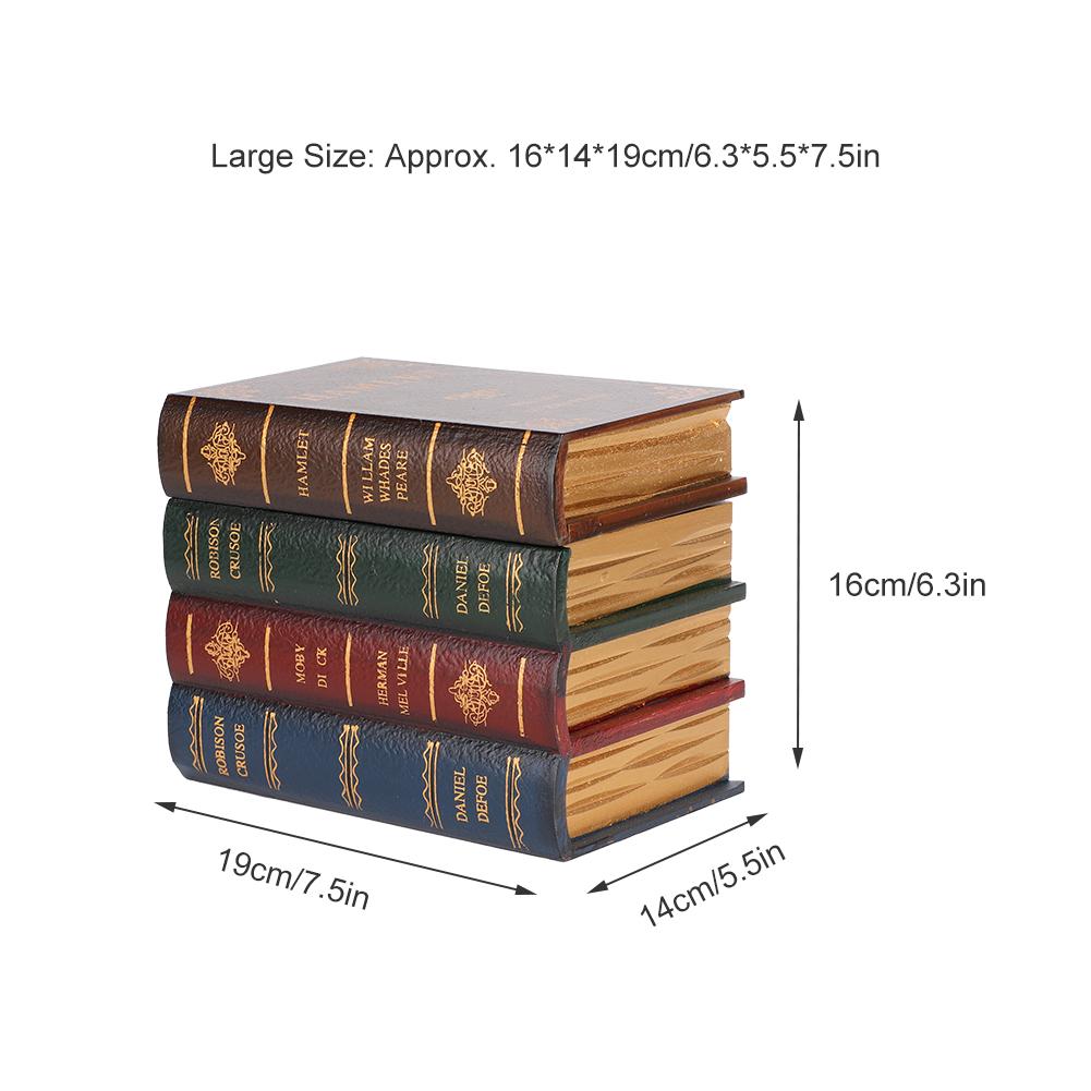 Vintage Simulation Book Shape Storage Box Jewelry Container Holder Decoration(Large Size)