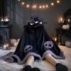 Soft Plush Cape Bat Blanket Hoodie for Adults, Cute Shark Fox Hooded Cape, Warm Wearable Cozy Halloween Cosplay Home Loungewear