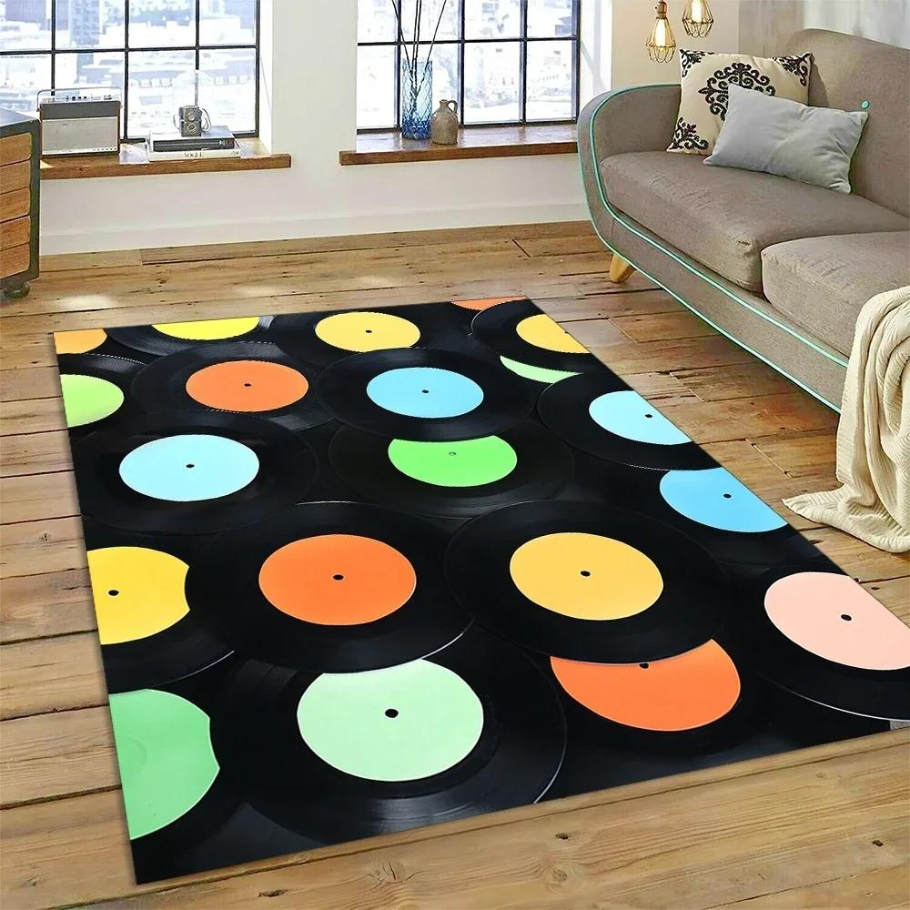 Vinyl Record Music Screen Tape Carpet Home Decor Living Room Hallway Non-slip Mechanical Washable Mat Sofa Coffee Table Area Rug