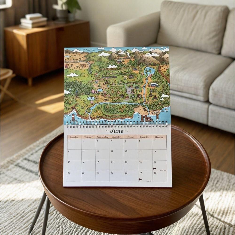 Calendario Fan-Made 2026 di Stardew Valley 12 Mesi Estetica Rurale Calendario da Parete Divertente Planner Familiare Planner 2026 Decorazione per la C