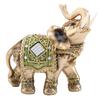 Lucky Feng Shui Green Elephant Statue Sculpture Wealth Figurine Gift Home Decoration