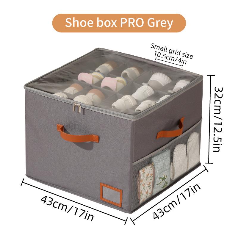 Foldable Waterproof Shoe Storage Box with Lid for Bedroom