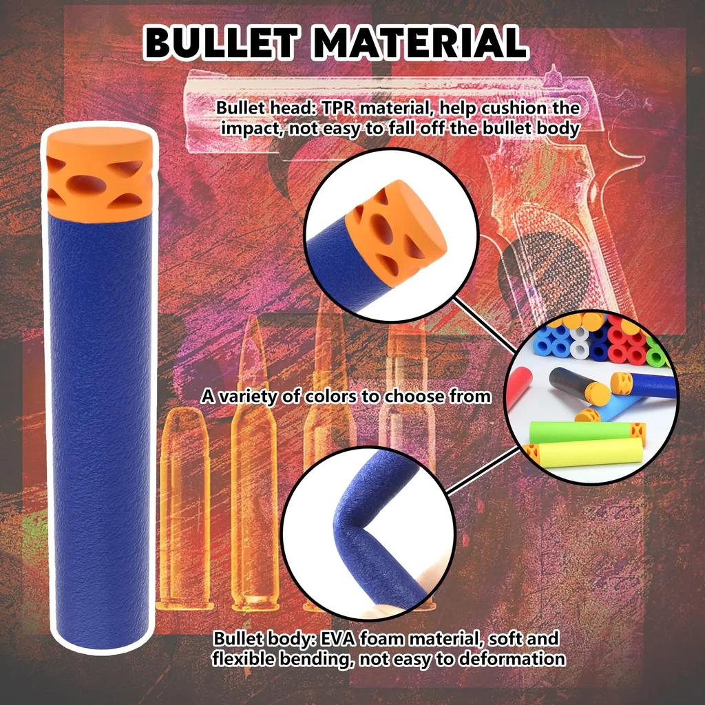 Sffle Darts Refill for Elite Guns Series Blasters Toy EVS Bullets 7.2x1.2cm Compatible with Party And Team Game