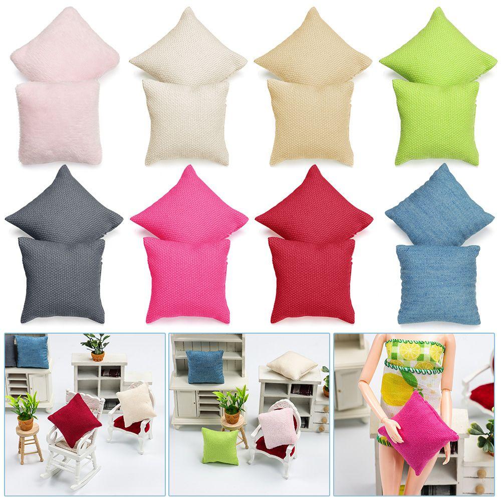 House Doll House Supplies Toys Furniture Miniature Cushions Doll Accessories Mini Dollhouse Pillows