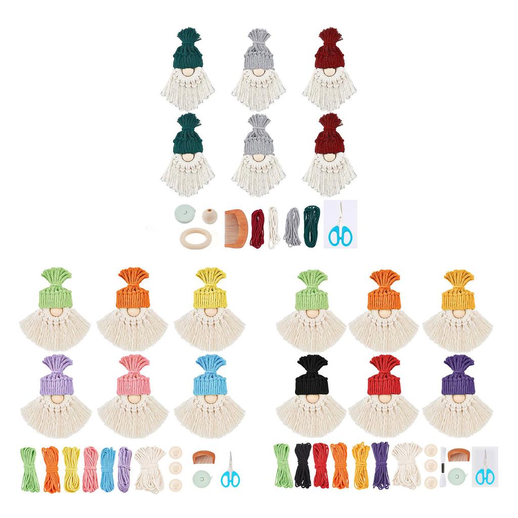 Weihnachts-Makramee-Sets DIY Makramee-Weihnachtsmann-Sets für Anfänger Weihnachtsbaum-Hängeornament Makramees mit Anleitung