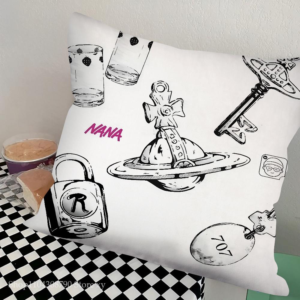 

1pc Cartoon Anime Oosaki Nana Pillow Case Square Pillow Bedroom Sofa Leisure Comfort Cushion Car Living Room Home Decoration 16x16Inch