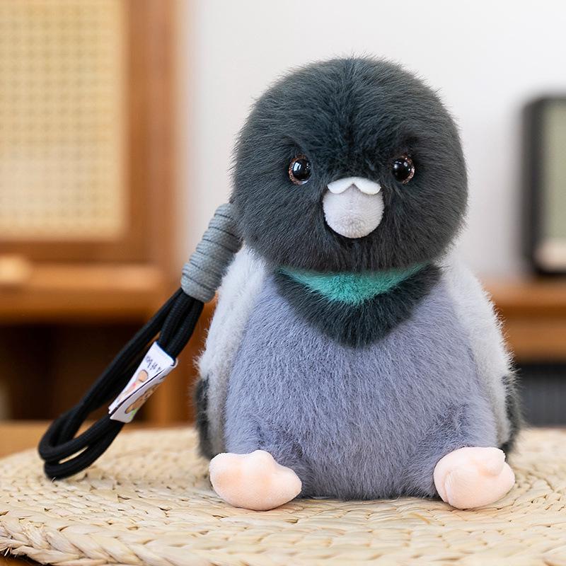 Small Plush Bird Keychain - Penguin & Parrot Figures Hanging Ornament