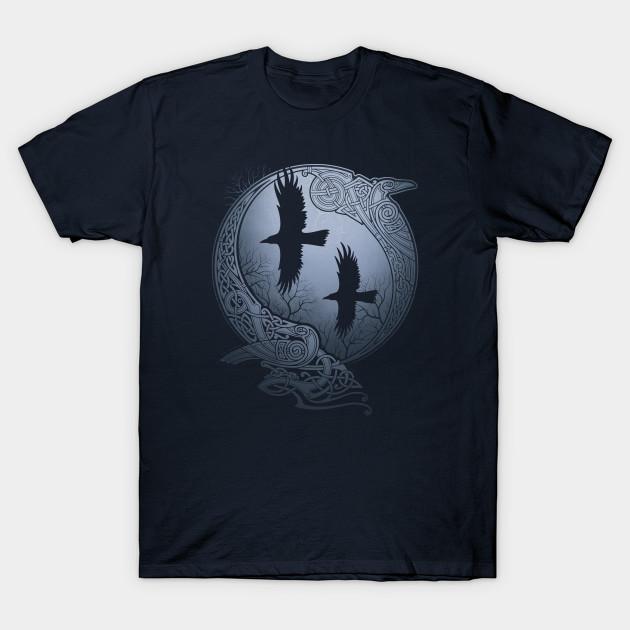 Men Black Print T-shirt Odin S Ravens No-Cut Transfer Paper Print Cotton Tshirt S тёмно-синий