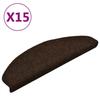 VidaXL Tapis d'escalier auto-adhésifs 15 pièces 65 x 21 x 4 cm Marron Demi-rond Grand 322351