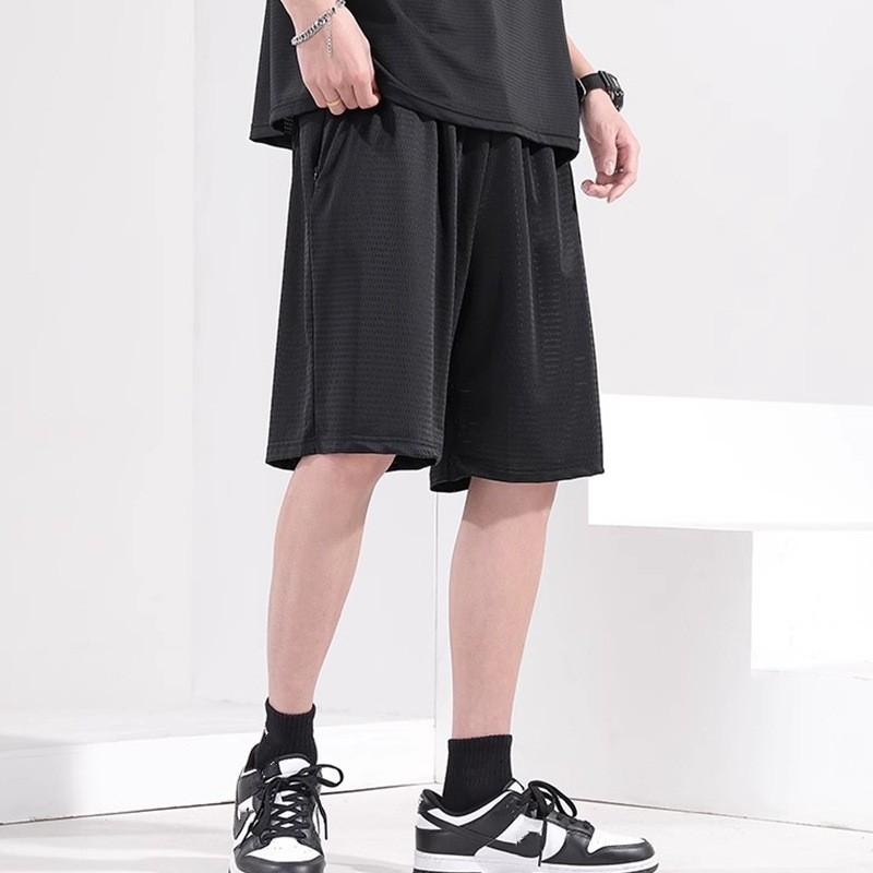 Men's Summer Lightweight 5-Inch Shorts Loose-Fit Quick-Dry Beach Pants Solid Color Minimalist Athletic Shorts