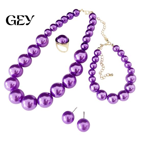 Faux Pearl Earrings Set 3Pcs/Set Imitation Pearls Jewelry Set, Adjustable Length Choker Necklace with Ear Studs Bridesmaid And Bracelet, for Weddings
